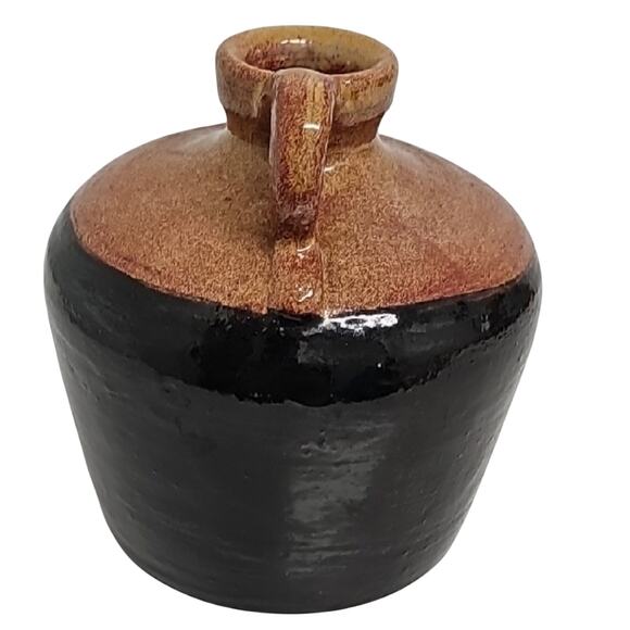 Vintage Old Sturbridge Villiage Elegant Brown Black Red Pottery Jug Three Tone - Picture 4 of 6